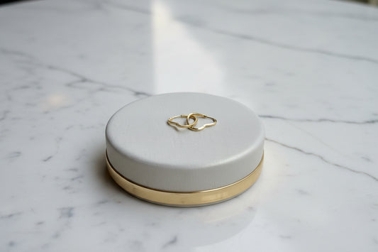 Par argolas coração em ouro 18k