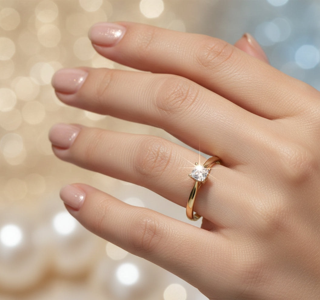 Anél Solitário em Ouro 18k