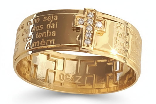 Anel em Ouro 18k com 7 pedras de zircônio